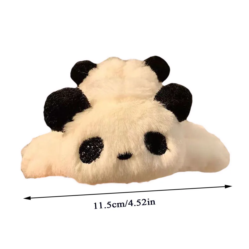 Pinza de pelo de Panda de peluche para niña, pinza de pelo de Animal de dibujos animados, pinza de cangrejo, horquilla esponjosa, pinza de tiburón, tocado de invierno, accesorios para el cabello