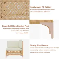 7-Piece Wicker Sectional Patio Set with Large Tempered Glass Coffee Table and Waterproof Cushions 3