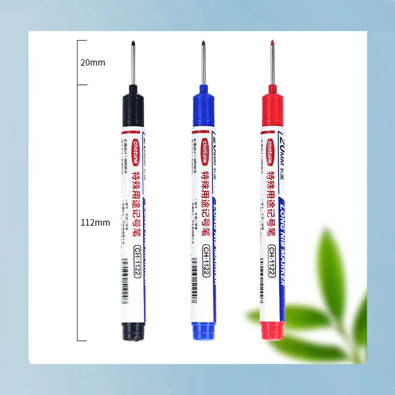 Markers Pen 6pcs 20MM Red/Black/Blue/White/Green Ink Long Head Markers Bathroom Woodworking Decoration Multi-purpose Deep Hole