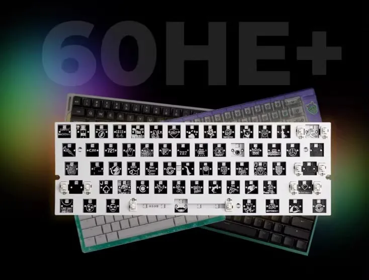 Wooting 60he+ PCB Board for Mechanical Keyboard Hall effect RT 