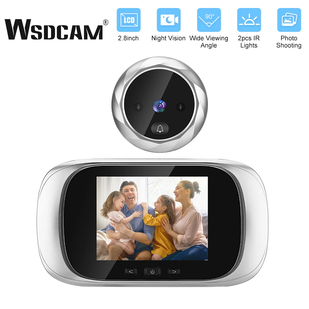 WSDCAM 2.8inch LCD Screen Video Doorbell Door Viewer Peephole Doorbell