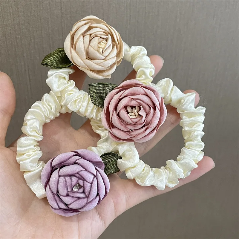 Flowers Hair Ring Large Intestine Hair Ring Ins Temperament Simple Hair Rope Head Rope Female Korean Hair Accessories Summer