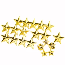  Fashion Little Star Gold Plated Pentagram Five Pointed Star Badge Collar Lapel Bag Hat Hijab Blouses Shirt Pins Accessories Gift 