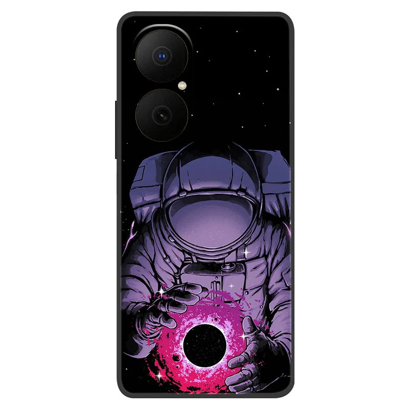 Shockproof Flower Astronaut Soft Silicone Phone Case Bumper Cover