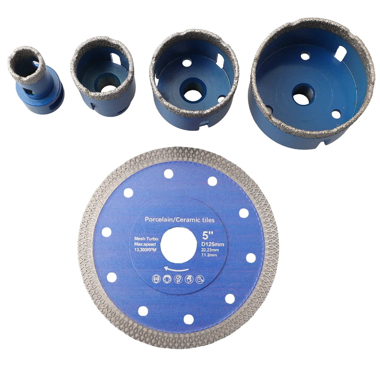 

20-68mm M14 Hole Opener 125mm Cutting Disc Kit For Tile Marble Concrete Glass Ceramic Cutter Angle Grinder Power Tools Parts