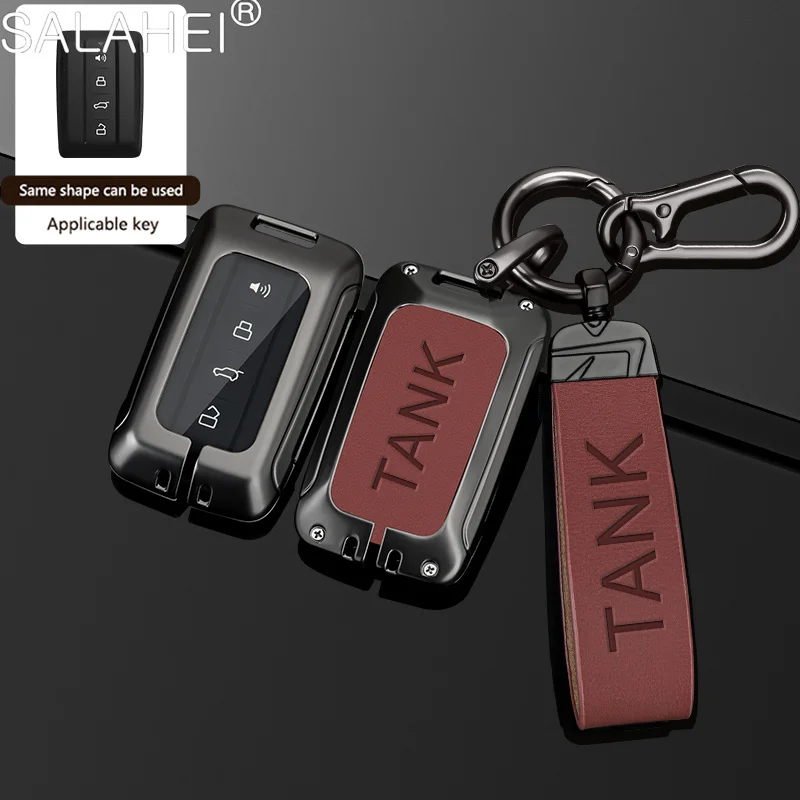 

Leather Car Smart Remote Key Case Fob Cover Protector Holder Shell For Great Wall GWM WEY Tank 300 500 Auto Keychain Accessories
