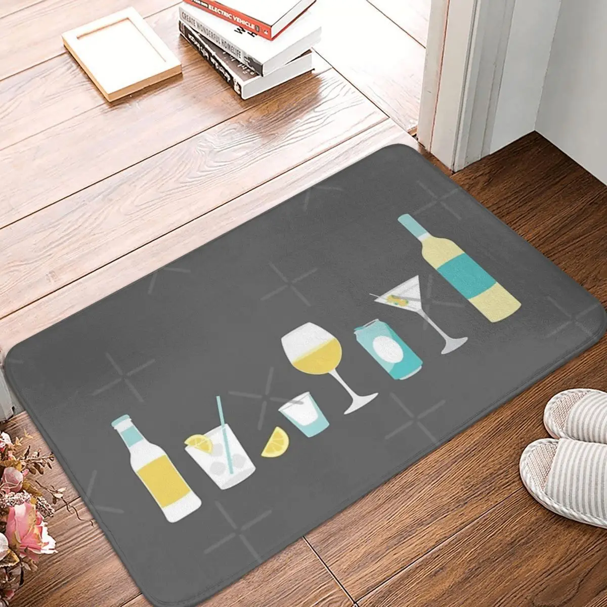 

ALL THE DRINKS Yellow 40x60cm Carpet Polyester Floor Mats Fashionable Doorway Festivle Gifts