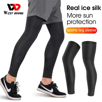 WEST BIKING Summer Cycling Leg Compression Sleeves Outdoor Sports Quick Dry Knee Protection Leggings Running Basketball Anti UV