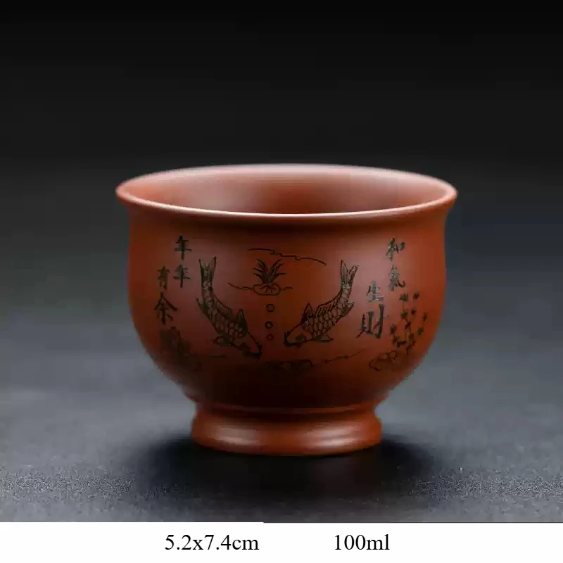 東南アジア系　筒茶椀 Chinese Yixing Purple Clay Teacup Coffee Cup Oolong Tea