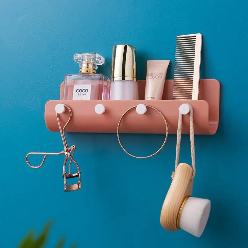 Adhesive Hanging Key Holder Wall Mounted Kitchen Drying Rack Durable No Drilling Storage Container for Bracelet Phone Mails 4