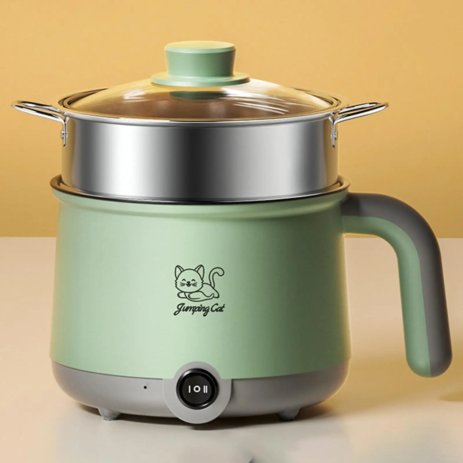 1.8L Electric Hot Pot with Steamer Hotpot Ramen Cooker  Rice Cooker Mini Cooking Machine for Kitchen Home Office 4