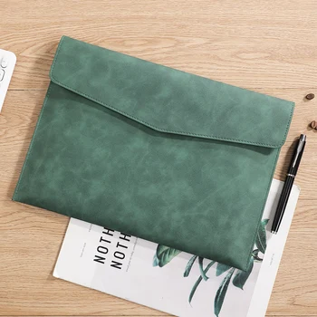 Borsa Portadocumenti in Pelle per Ufficio, Borsa Multifunzionale A4 con Chiusura a Hasp per Archiviazione, Semplice Borsa Impermeabile per Laptop