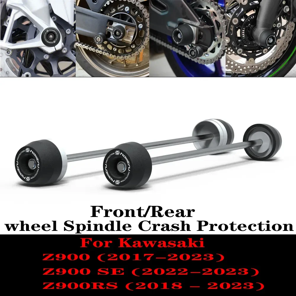 

For Kawasaki Z900 Z900 SE Z900RS 2017-2023 Front Rear Wheel Spindle Crash Protection