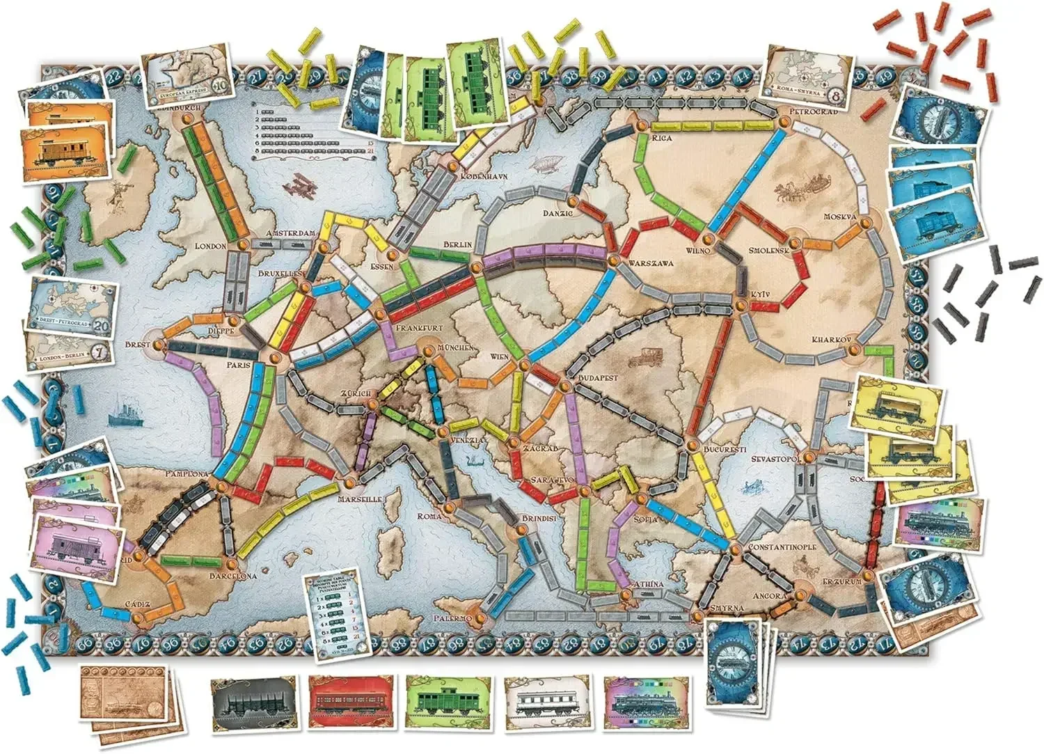 Ticket to Ride Europe Board Game English Family Multiplayer Friends Party Play Cards Game Plot Collection Toys Gifts 5