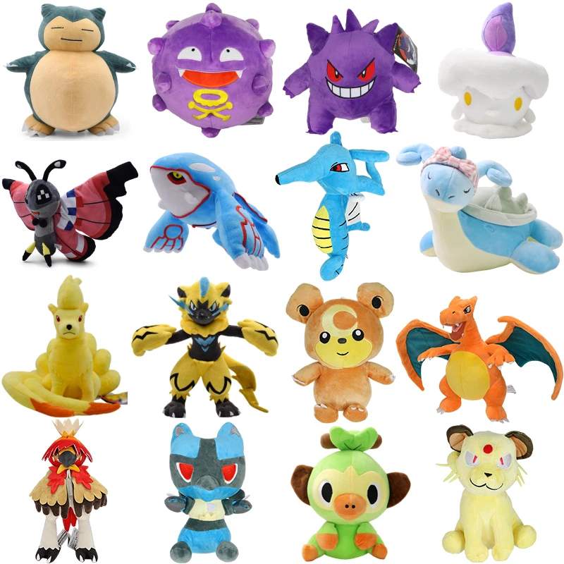 26 Stili Pokemon Gengar Snorlax Charizard Lapras Koffing Zeraora Peluche Cute Dialga Kyogre Ninetales Horsea Peluche Dolls