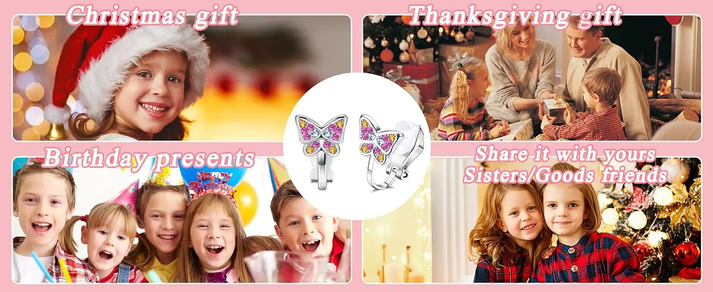 Hypoallergenic Colorful Crystal Non-Piercied Earrings