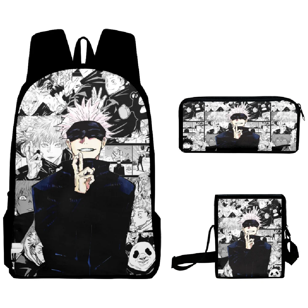 

3 Pcs/set Anime Jujutsu Kaisen Men Women Backpack School Backpack Laptop Backpack Boy Girl School Bag Travel Bag Shoulder Bag
