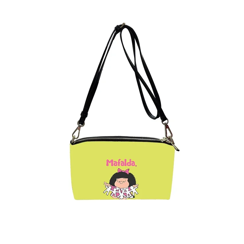 cute cartoon Mafalda PU Crossbody Bag 2023 New Women's Fashion Shoulder Bag Minimalist Small Square Bag for Women