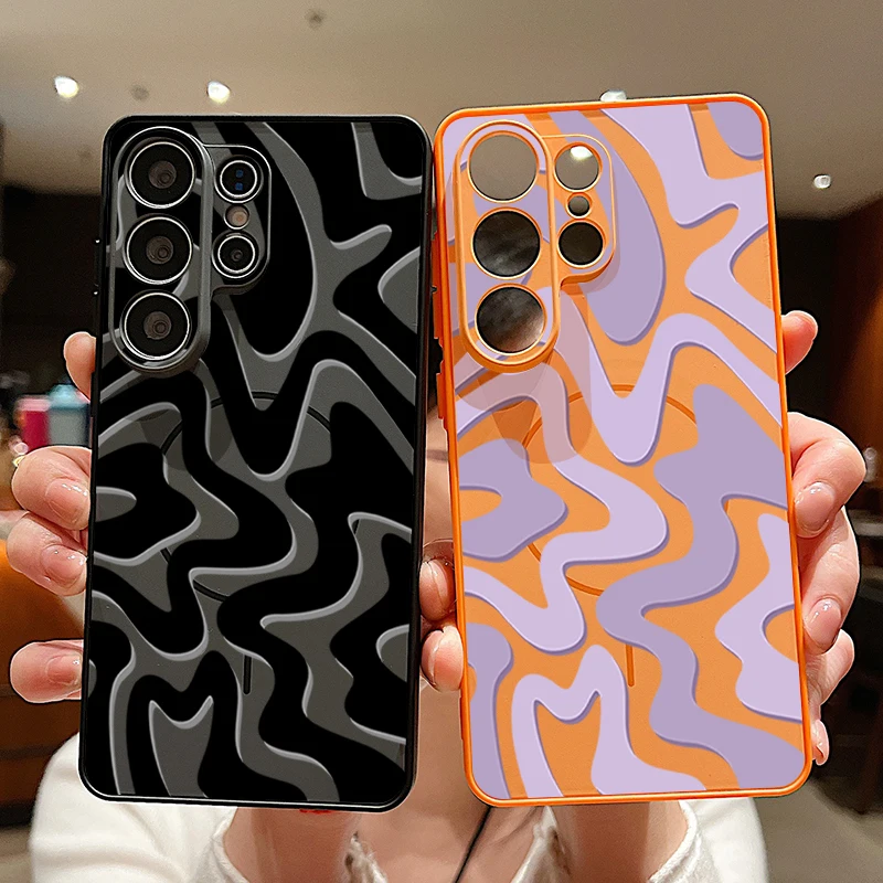 Striped Pattern Magnetic Phone Case Cover