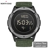 NORTH EDGE Men's Digital Carbon Fiber Watch Shock Militray Sports Super Light Outdoor Fun Compass Waterproof 50m Wristwatches 1