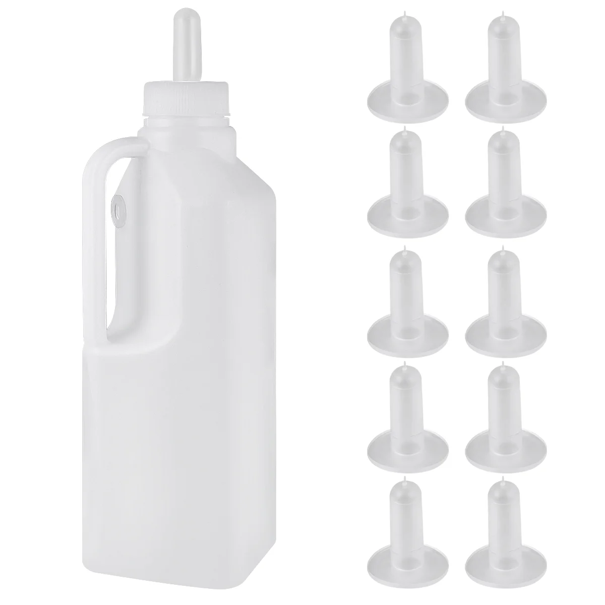 

1 Set 850ml Calf Feeder Bottle Durable Nursing Bottle Feeding Set with 10pcs Silicone for Sheep Lamb Cow Cattle Livestock (