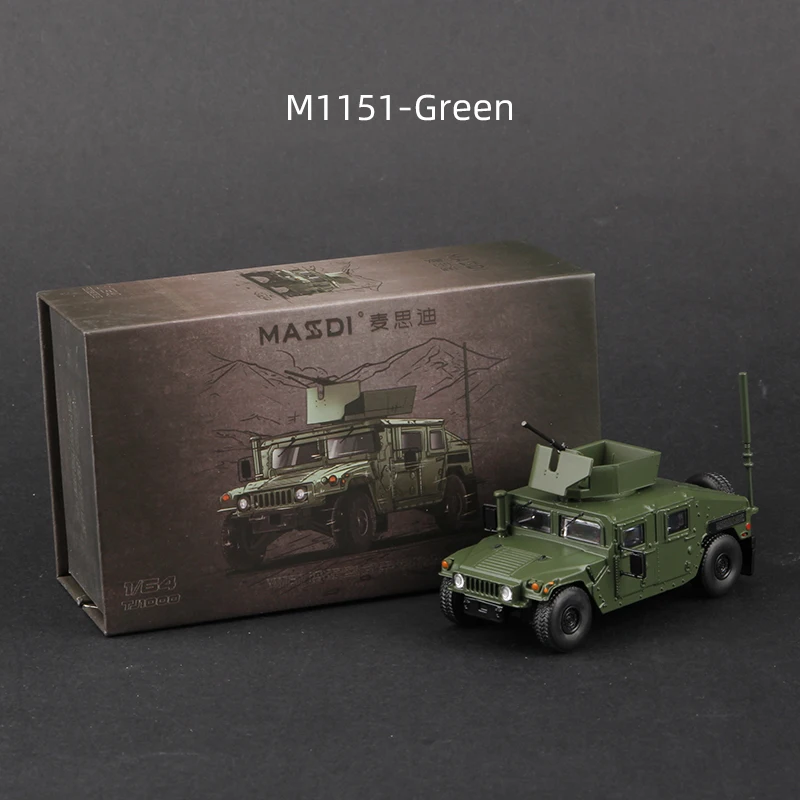 Massdi 1:64 Tiger Gaz Armored Vehicle Car Model M1151 Off Road Antitank Alloy Miniature Diecast Vehicles Toy Collection 