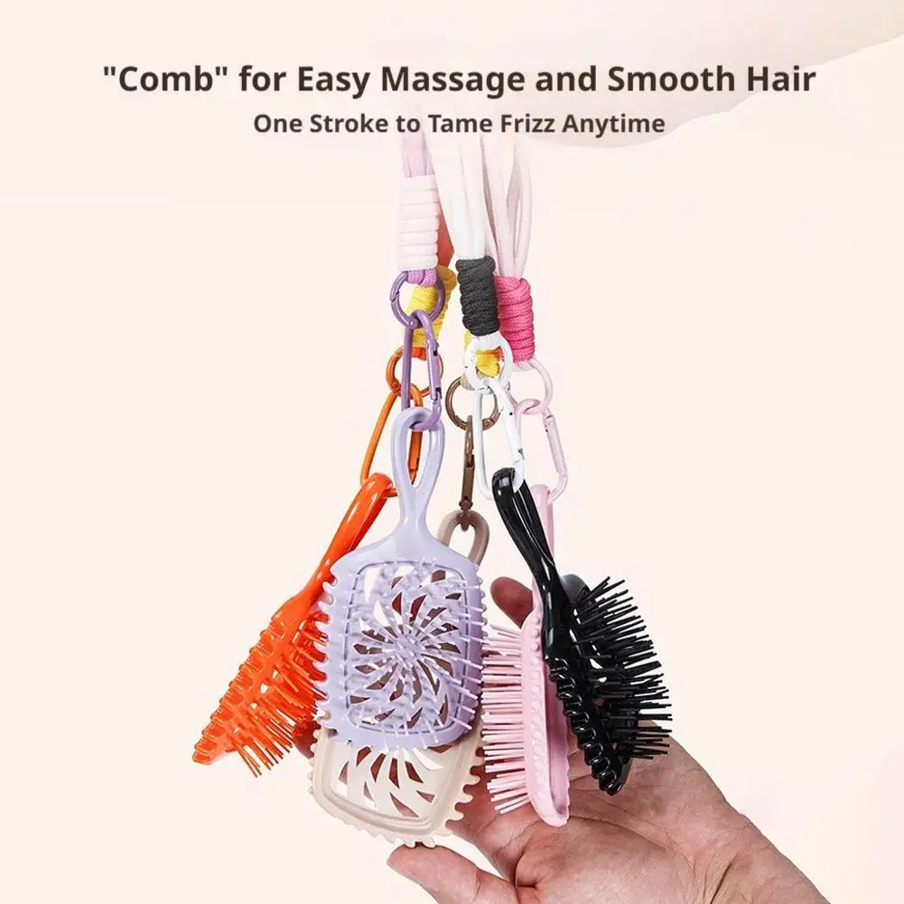 휴대용 미니 빗 엉킨 머리카락 마사지 브러쉬 자연스러운 곱슬머리, 직모, 젖은 머리, 마른 머리용 휴대용 헤어 스타일링 도구