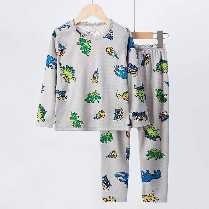 Kids Pajamas Set 2-piece Cotton Dinosaur Pattern Long-sleeved Boy Leisure Comfortable Home Clothes Autumn and Winter