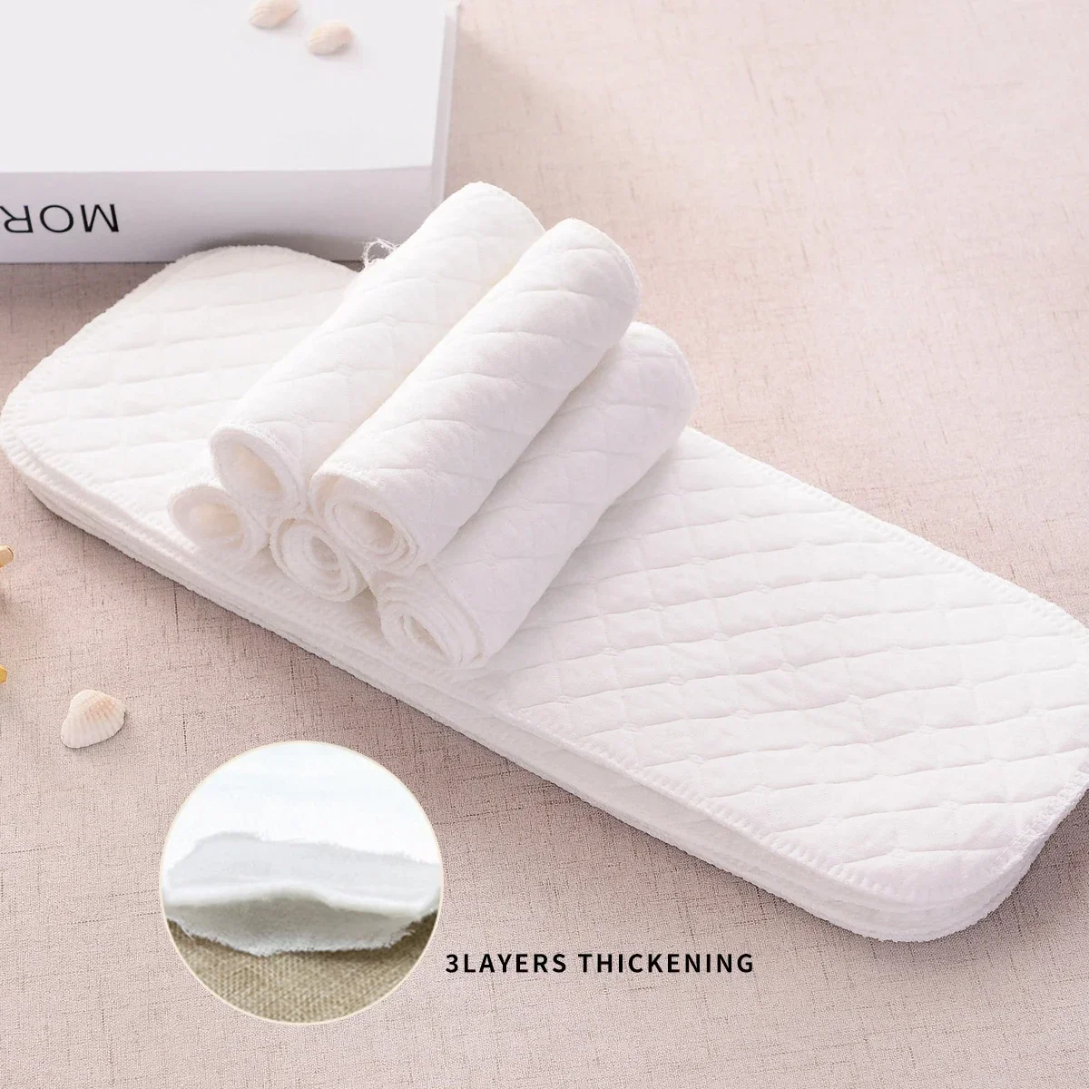 Cloth Diapers Cloth Diaper Insert Cloth Diaper Liners 5/10Pcs Baby Diapers Reusable Washable Cotton Diaper Ecological Nappies Insert Cotton Cloth Breathable Absorbent Cloth Diapers