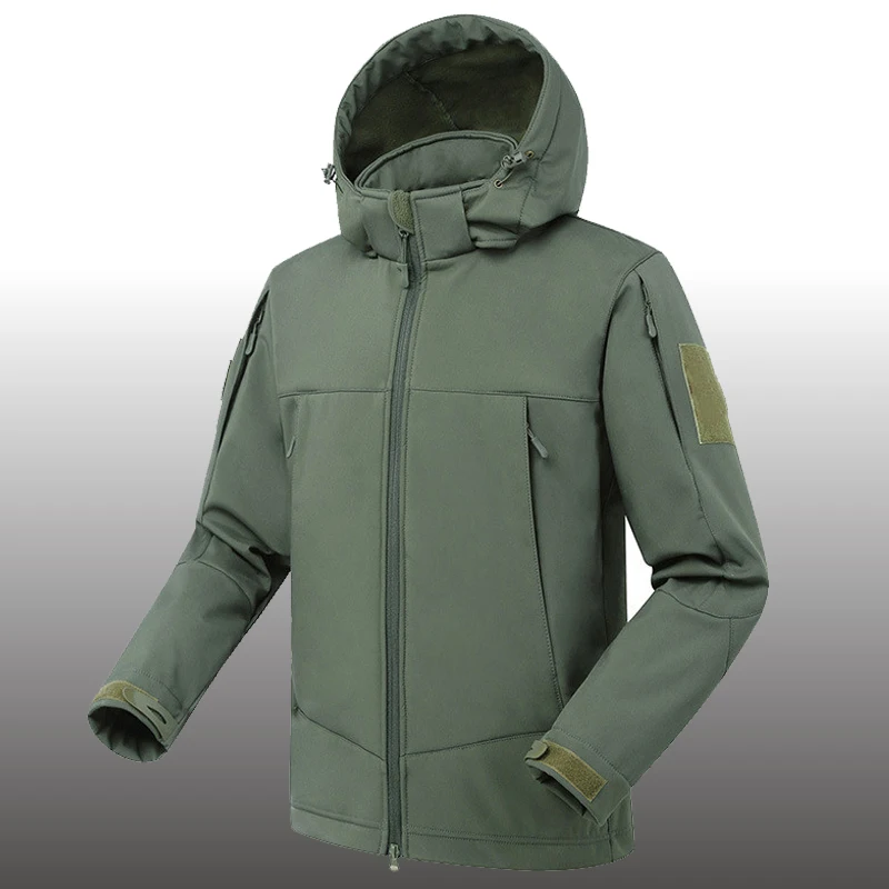 

Men's Military Combat Soft Shell Army Tactical Jackets Techwear Windproof Waterproof Breathable Hooded Outwear Fleece Coats