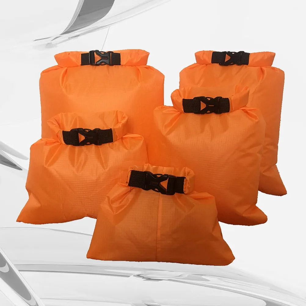 5Pcs 방수 드라이 백 세트 휴대용 래프팅 업스트림 드리프팅 야외 보관 파우치 S M L Xl Xxl 카약 캠핑 보트 타기용