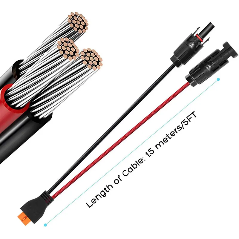 Solar Panel Connector to XT60i-F Adapter Cable For Ecoflow RIVER 2 RIVER 2 Max RIVER 2 Pro DELTA 2 DELTA Max 2000 DELTA Pro