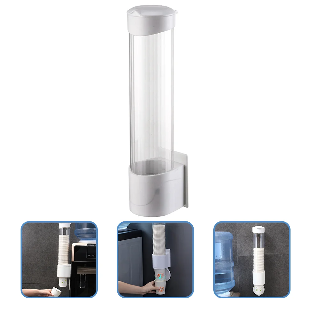 Double Disposable Cups Holder Dispenser Plastic Paper Storage Wall No Punch Rack Mugs cup storage holder paper cup dispenser