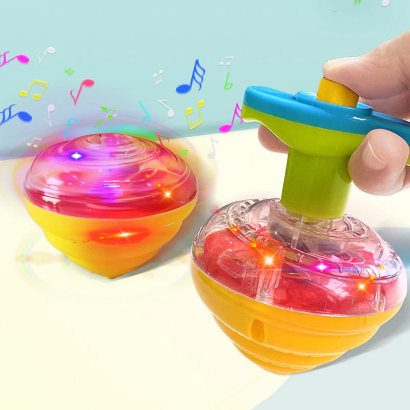 Simulation Conch Blinkende Kreisel Gyro Leuchten Spielzeug Kinder LED Musik Gyroskop Launcher Rotierenden Spaß Geburtstag Party Gefälligkeiten – Detail 3