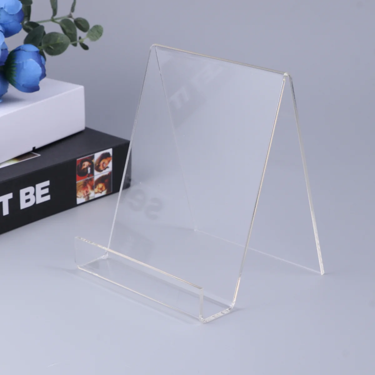 Easel Book Holder Rack Stand Literature Document Brochure Holder Clear Transparent Book Shelf Record Display Stand A5 3