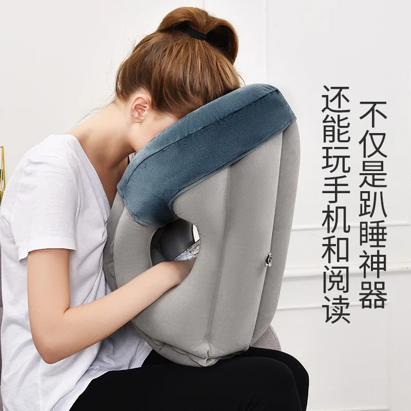 Inflatable Air Cushion Travel Pillow Headrest Chin Support Cushions for