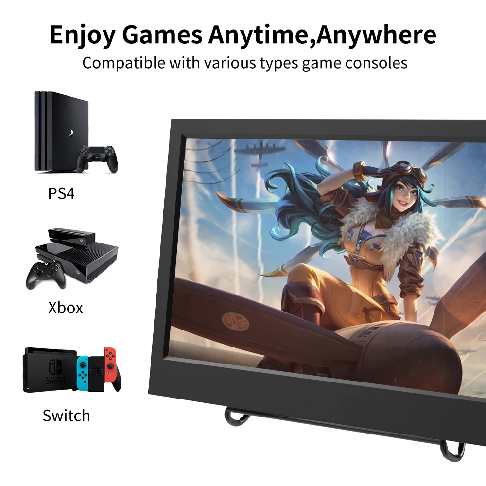 PC ӿ ޴  HD 1920x1200 IPS г ÷, VGA HDMI ȣȯ, ǻ Ʈ PS5  LCD ũ, 10.1 ġ