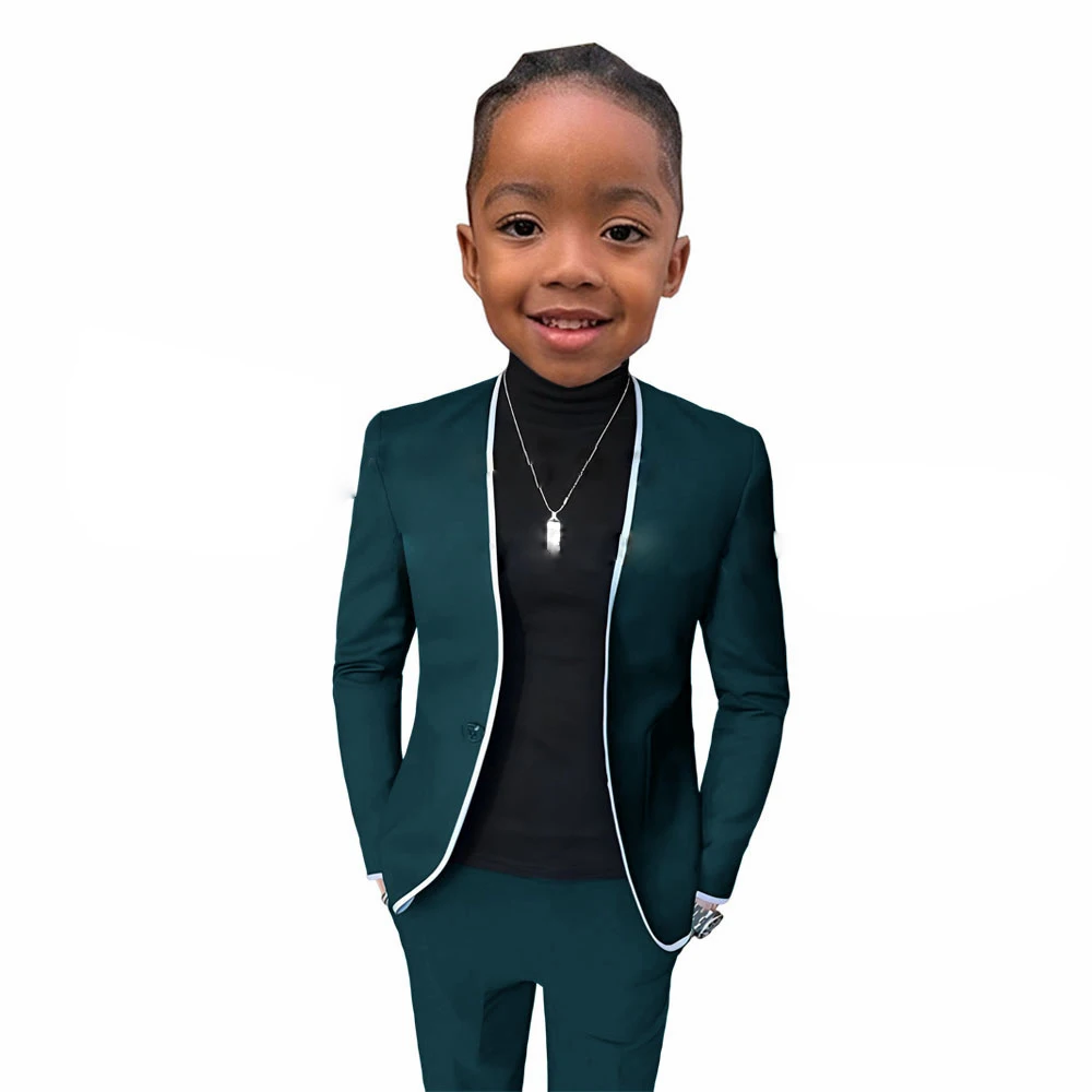 Boys Suit Jacket Pants 2 Pieces Wedding Blazer Set Slim Fit 2-16 Years Old Clothes for Child Tuxedo boys suits