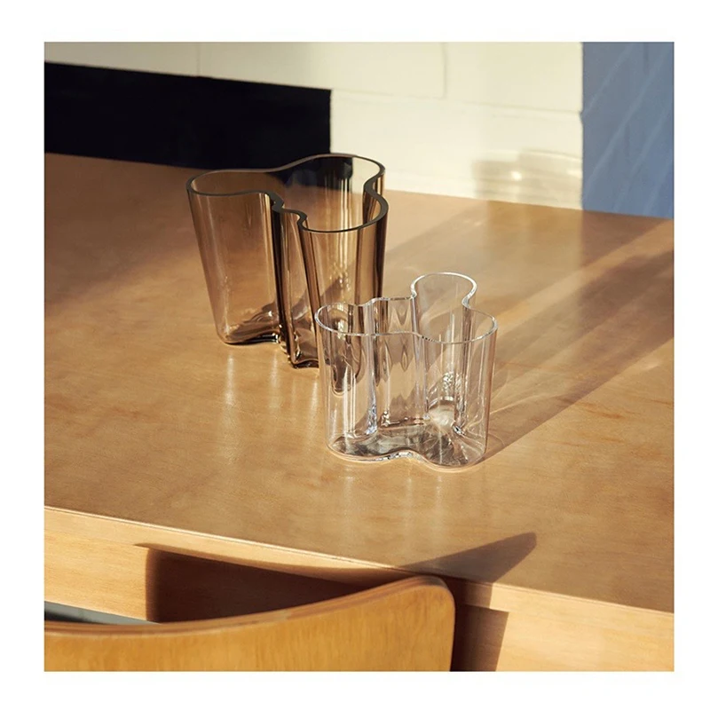 Nordic Minimalism Crystal Glass Vase Home Hotel Living Room Tabletop Decoration Vase Handmade Transparent Vases Size16x20cm 3