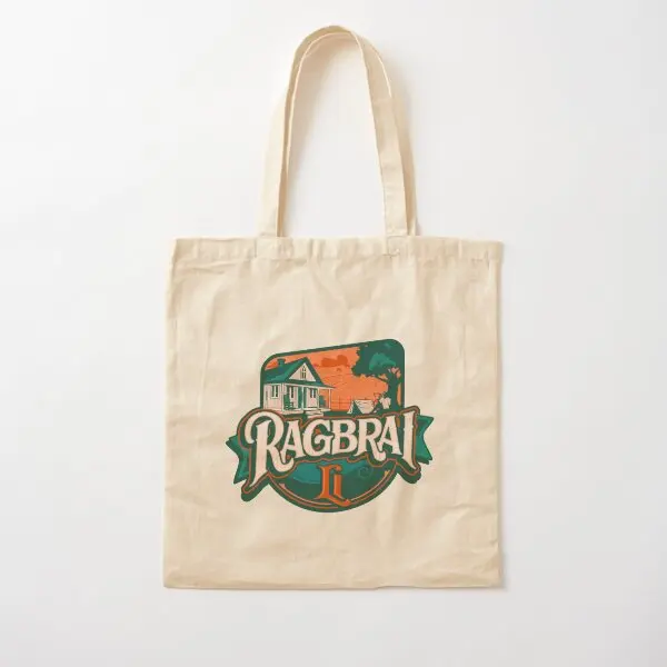 

Ragbrai 2024 хлопчатобумажная Холщовая Сумка для путешествий, сумка-шоппер, дизайнерская многоразовая женская сумка унисекс для продуктов, модная женская Повседневная ткань