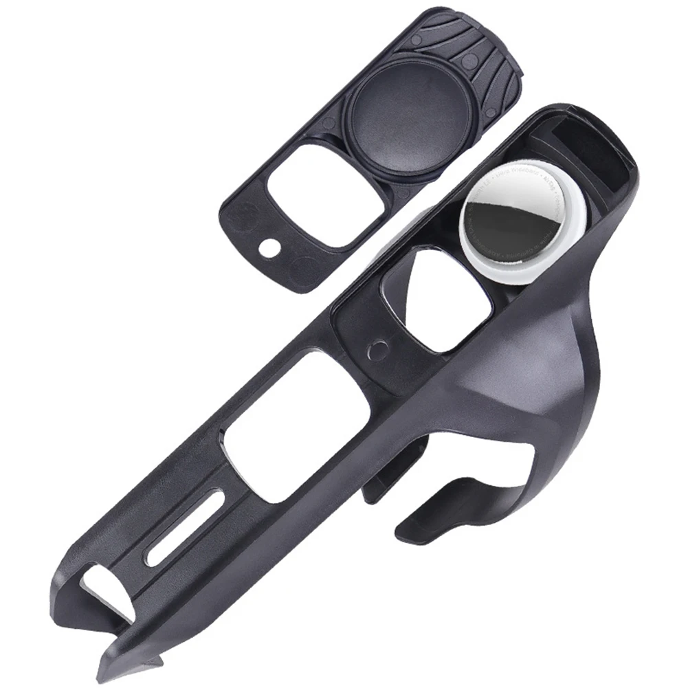 Bicycle Bottle Cage For Airtag Concealed Mountain Bike Road Bike GPS Tracker Anti-Theft Waterproof Holder and Bottle Cage Black