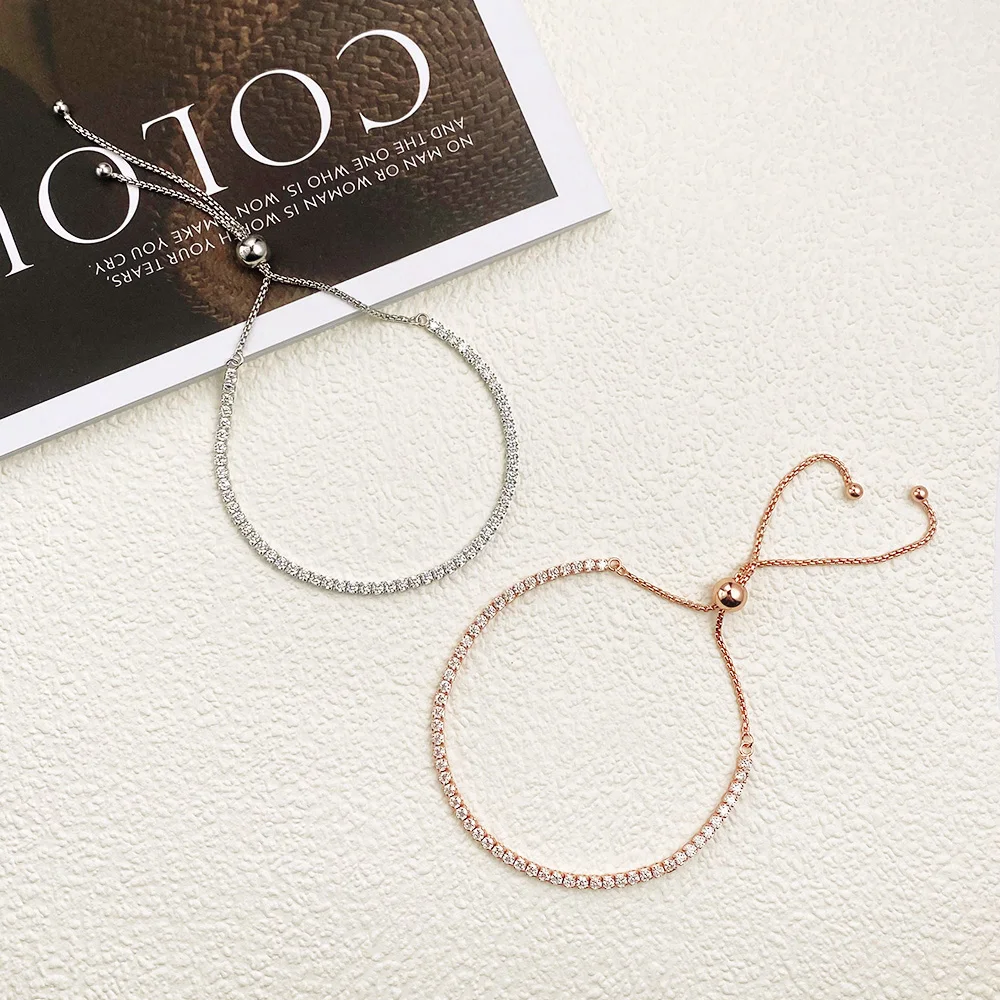 EWYA Full 2mm Moissanite Diamond Tennis Bracelet for