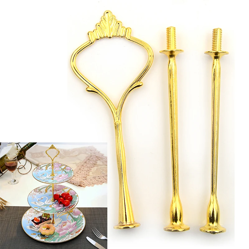 Cake Stand 3 Layers Wedding Cake Plate Stand Fruits Placed Tool Baking Pastry Decor Supply Crown Design