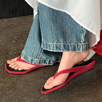 2026 Summer Fashion Shallow Square Clip Toe Slippers Women Low Heels Sandals Elegant Party Flip Flops Female Shoes 1