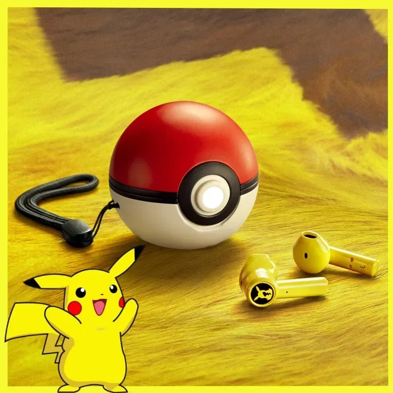 

2024 Pikachu Pokemon Razer Earphones Wireless Bluetooth 5.0 Sport Noise Reduction Headphones Touch Control Microphone Universal