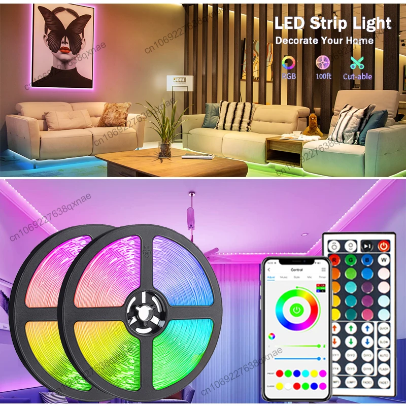 LEDLightsforRoomRGBTapeBluetoothAppRemoteControlSMD5050DC5v