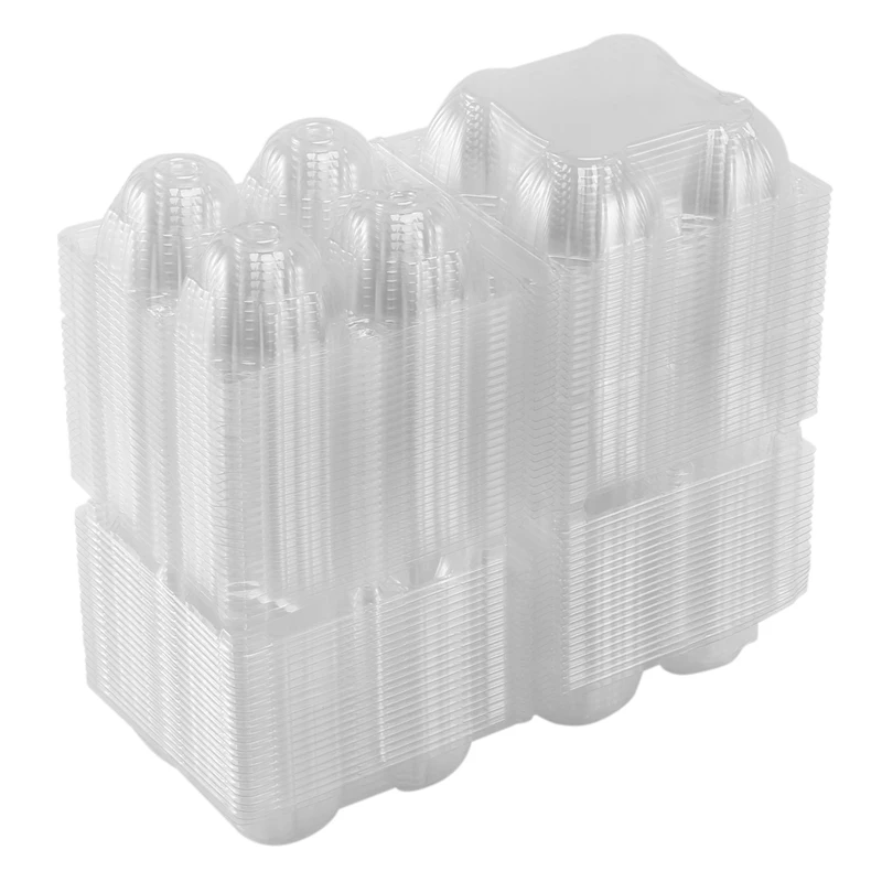 

100Pcs Plastic Egg Cartons Bulk Clear Chicken Egg Tray Holder For Family Pasture Chicken Farm Business Market- 4 Grids