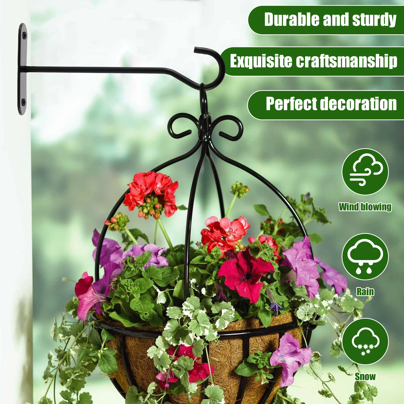 Ganci Murali Per Vasi WiDream 4 Pezzi - In Ferro Bianco, Per Fiori, Lanterne, Decorazioni