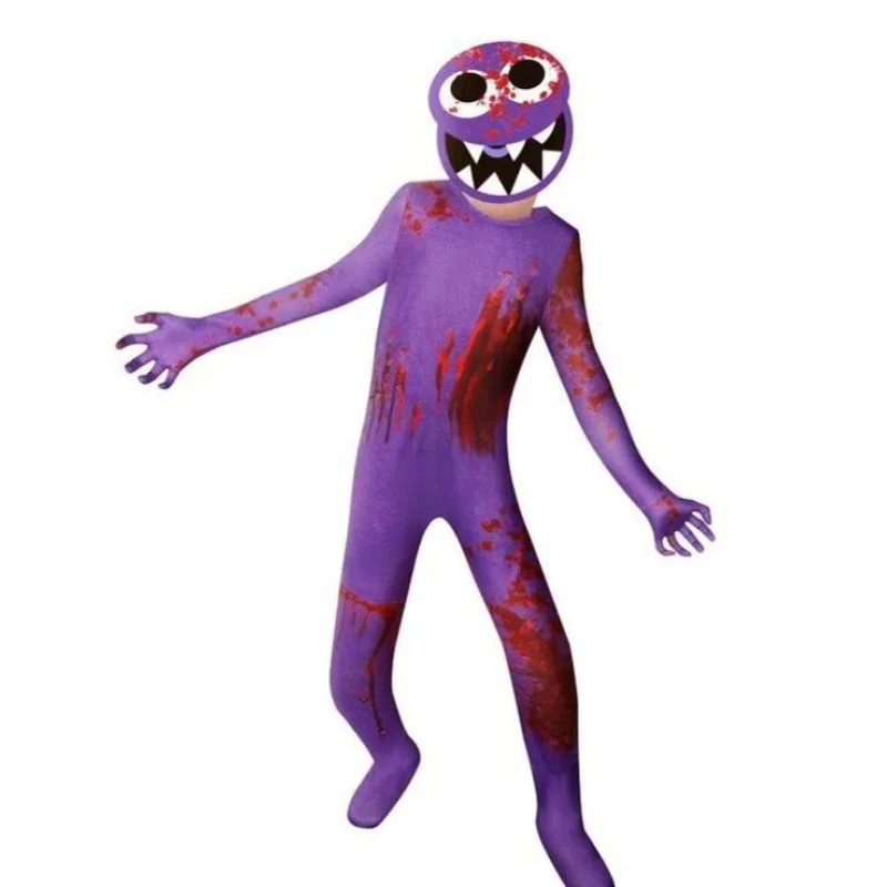 thumbnail image 1 of Disfraz de Halloween 2024 de R-Rainbow Friends para niños, disfraz de monstruo azul Wiki, juego de terror, mono, disfraz de fiesta de cumpleaños de Canival, 1 of 5