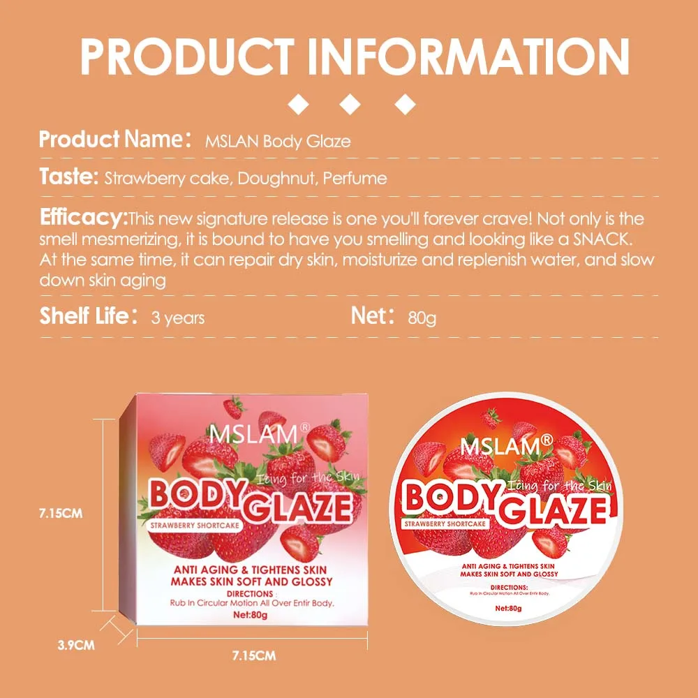 Body Glaze Body Butter Whipped Body Butter for Women, Butter Body Moisturizer for Women Anti Aging Body Cream Leaves Skin Soft 4